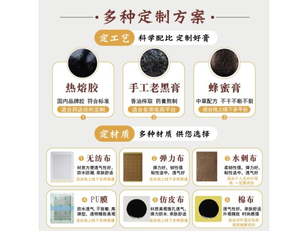 源頭廠家膏藥代加工東進(jìn)藥業(yè)黑膏貼傳統(tǒng)手工無殘留老膏藥 頸肩腰腿痛貼 貼牌代加工